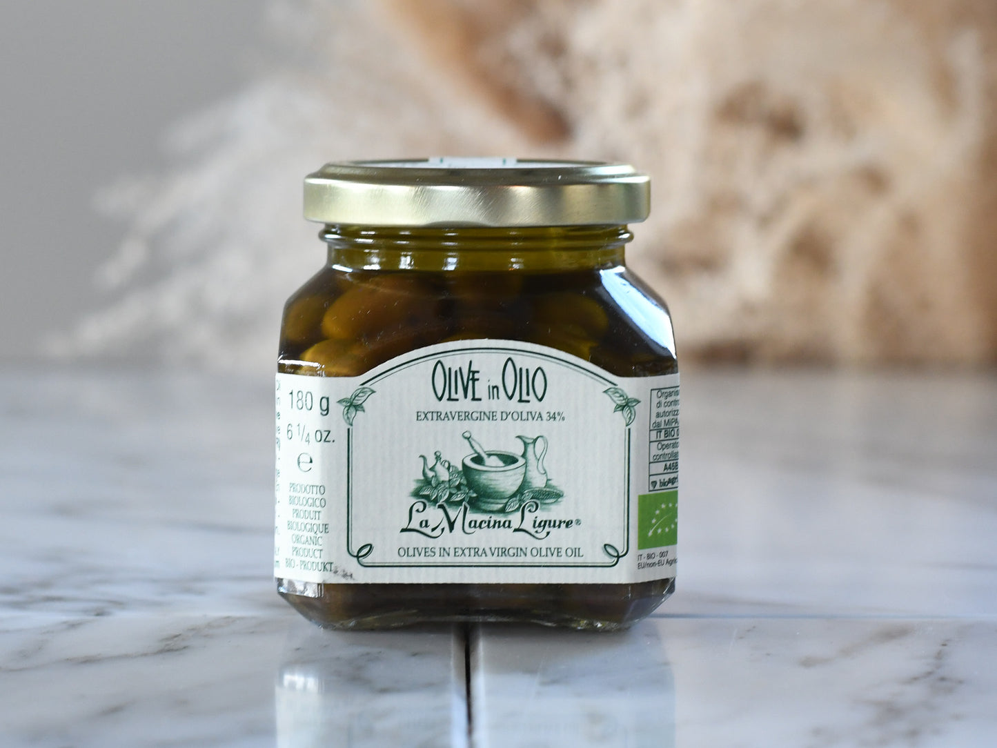 Oliven i olivenolie m/sten 180g