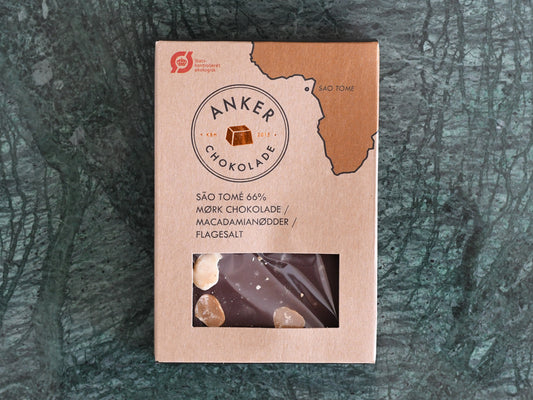 ØKO - Ankers Chokoplade, Mørk m. Macadamianødder, 100gr