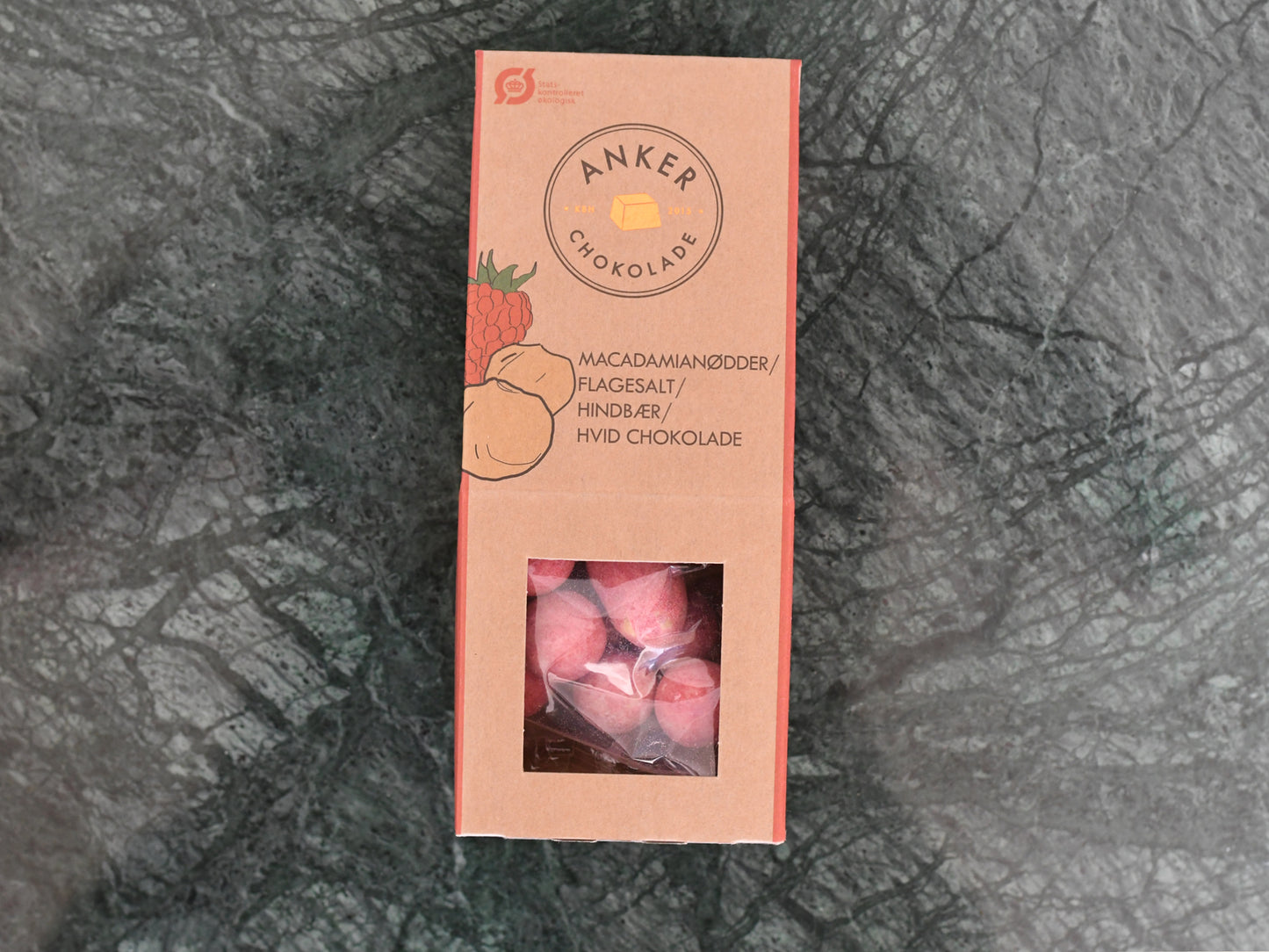 ØKO - Ankers Macadamianødder, Hindbær, 105gr