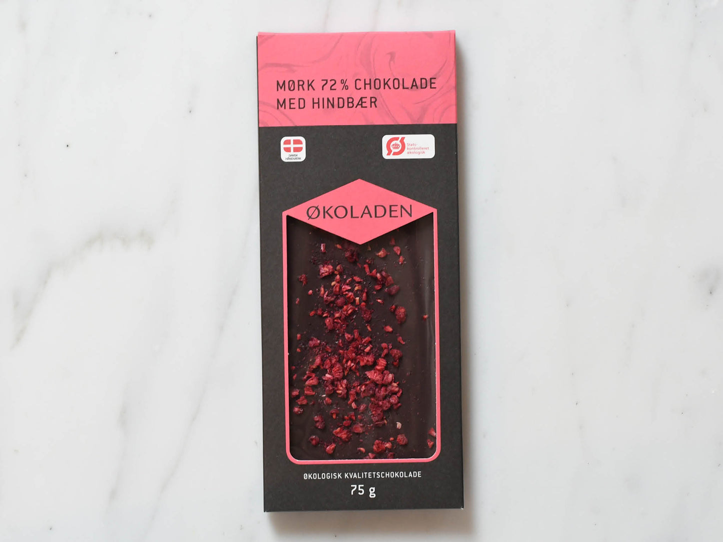 Mørk chokoplade m. hindbær