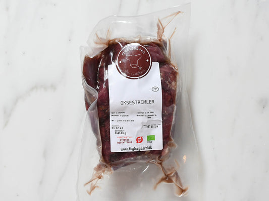 Strimler oksekød, 400gr Øko græsfodret