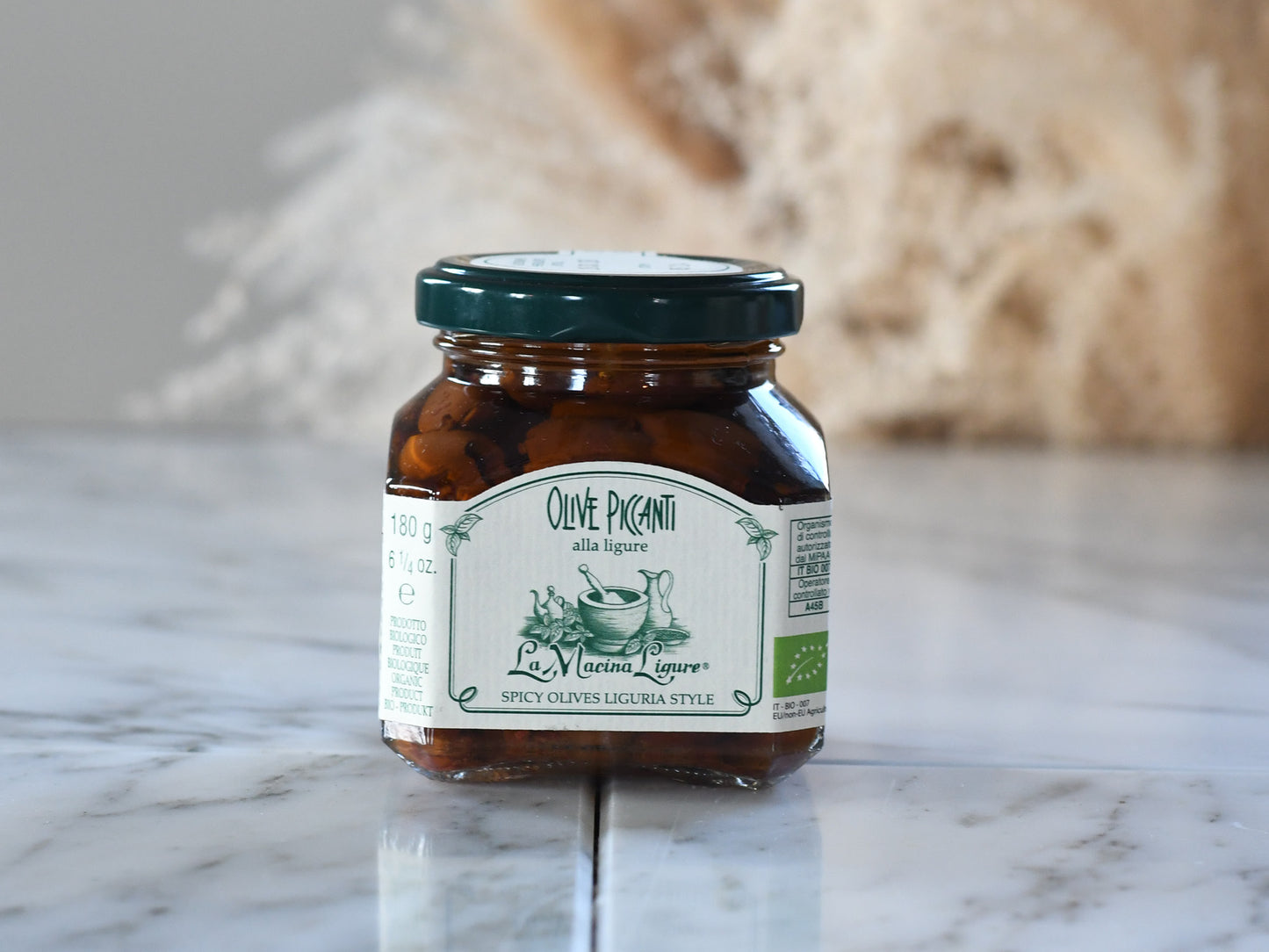 Oliven m/chili i olivenolie u/sten 180g