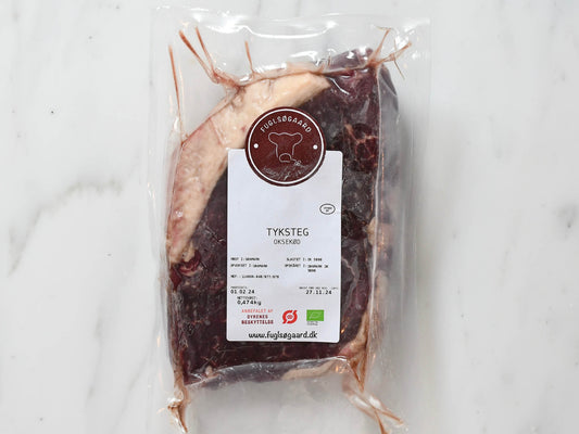 Tykstegsbøffer 2 stk, 450gr Øko græsfodret