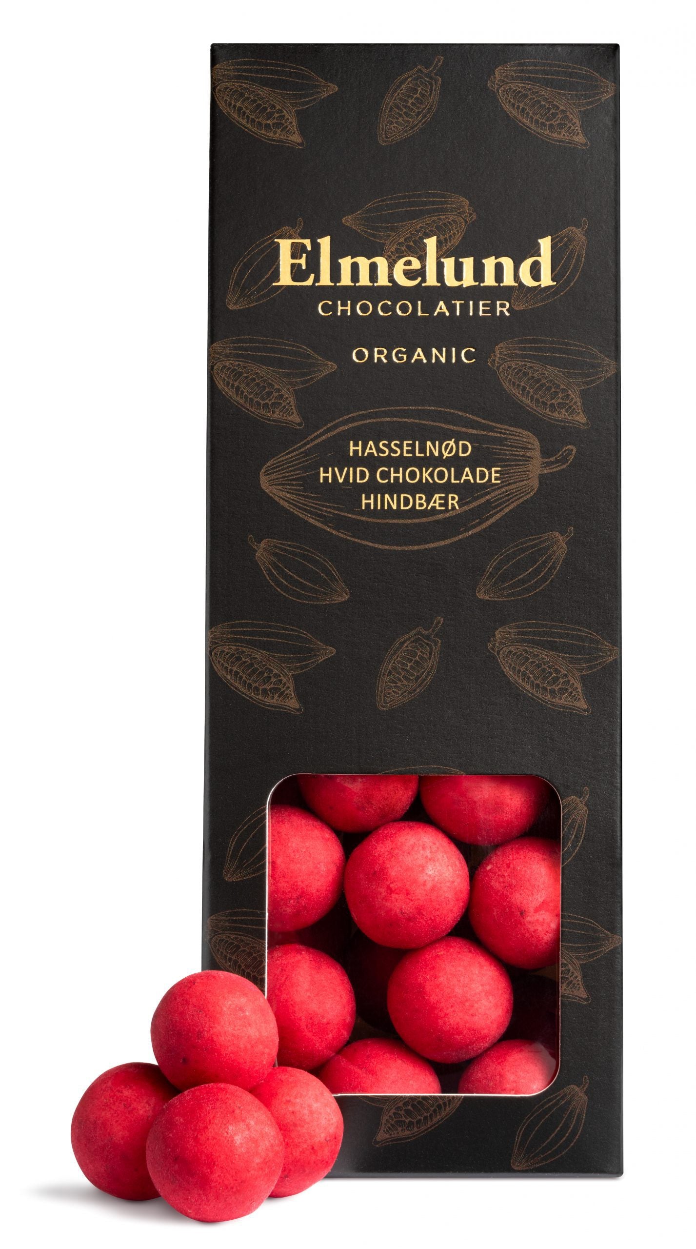 Hasselnød m. Hindbær 90g